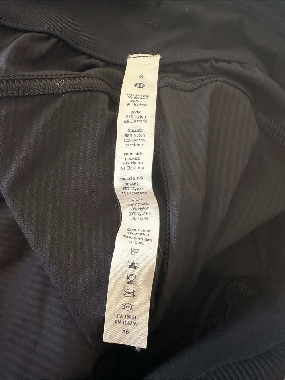 lululemon Black Ribbed print pants - Picture 6 of 8